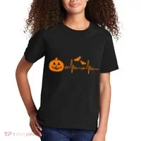 Halloween Pumpkin Heartbeat Pulse Kids T-Shirt thumb 2