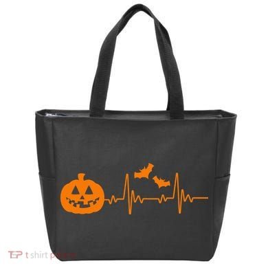 Halloween Pumpkin Heartbeat Pulse Tote Bag