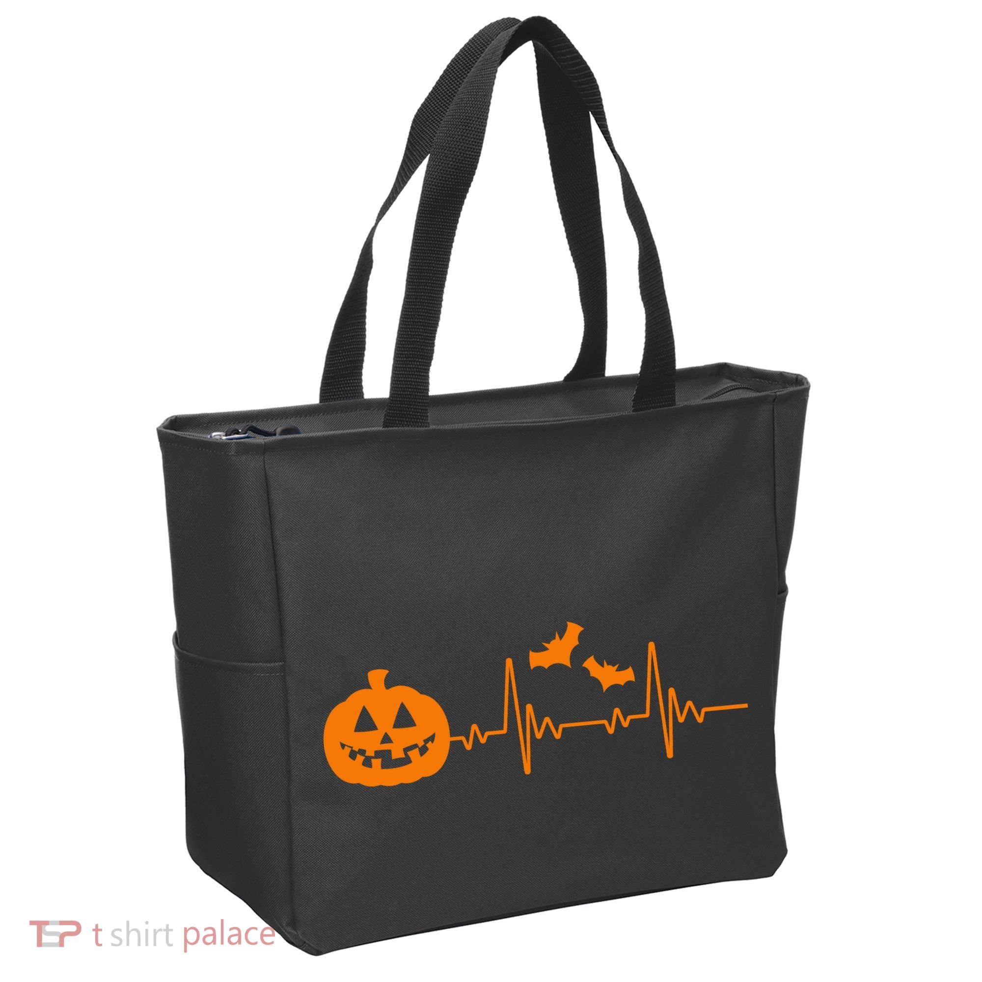 Halloween Pumpkin Heartbeat Pulse Tote Bag