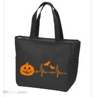 Halloween Pumpkin Heartbeat Pulse Tote Bag thumb 3