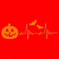 Halloween Pumpkin Heartbeat Pulse Santa Hat thumb 1