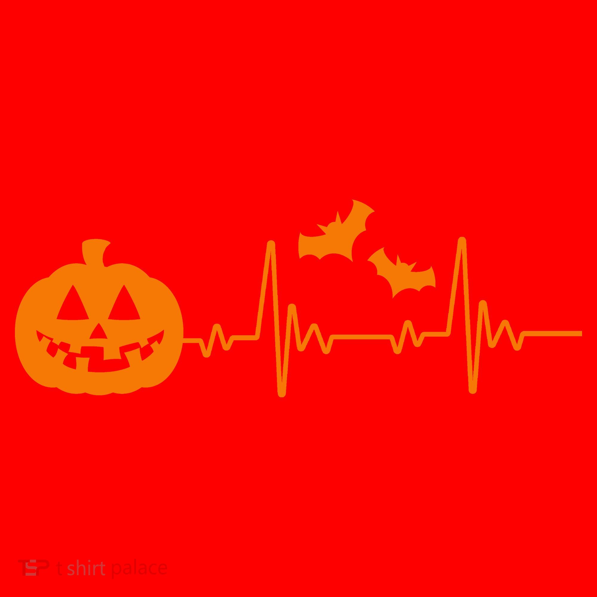 Halloween Pumpkin Heartbeat Pulse Santa Hat