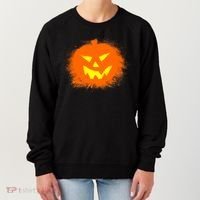 Halloween Pumpkin Jack O Lantern Splatter Women's Sweatshirt thumb 0