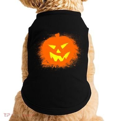 Halloween Pumpkin Jack O Lantern Splatter Doggie Tank