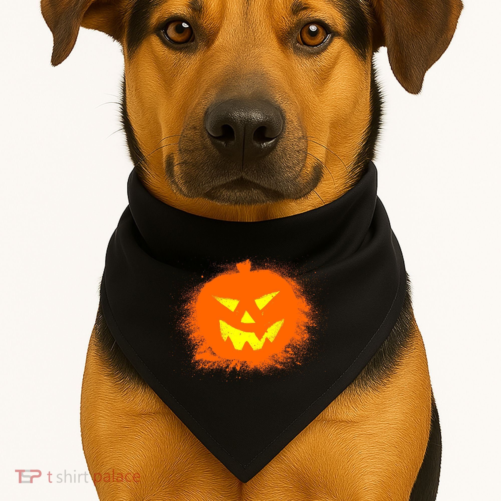 Halloween Pumpkin Jack O Lantern Splatter USA-Made Doggie Bandana