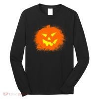 Halloween Pumpkin Jack O Lantern Splatter Long Sleeve Shirt thumb 0