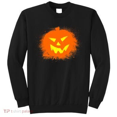 Halloween Pumpkin Jack O Lantern Splatter Sweatshirt