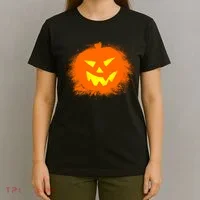 Halloween Pumpkin Jack O Lantern Splatter T-Shirt thumb 4