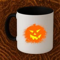 Halloween Pumpkin Jack O Lantern Splatter Coffee Mug thumb 2