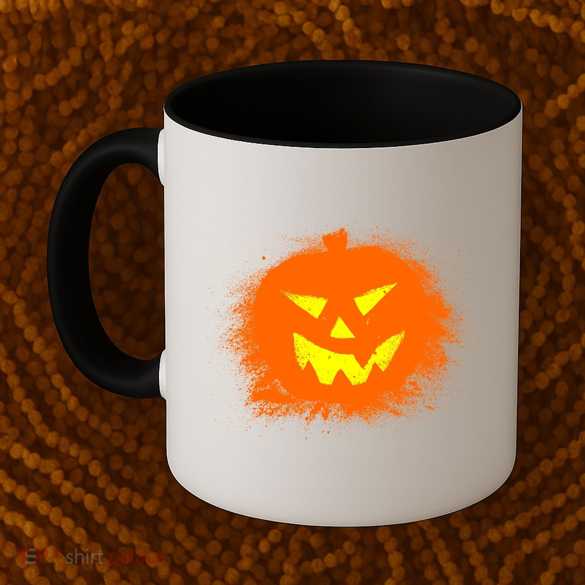 Halloween Pumpkin Jack O Lantern Splatter Coffee Mug
