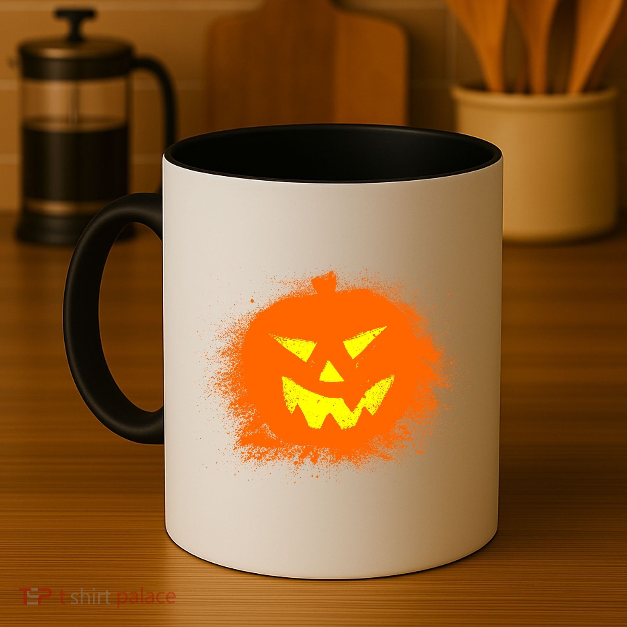 Halloween Pumpkin Jack O Lantern Splatter Coffee Mug