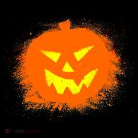 Halloween Pumpkin Jack O Lantern Splatter Ornament thumb 1