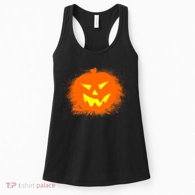 Halloween Pumpkin Jack O Lantern Splatter Women's Tank Top
