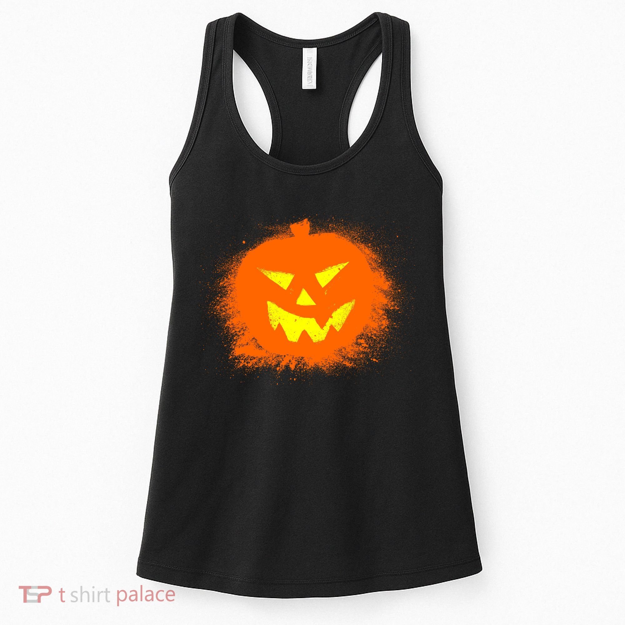 Halloween Pumpkin Jack O Lantern Splatter Women's Tank Top