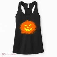 Halloween Pumpkin Jack O Lantern Splatter Women's Tank Top thumb 0