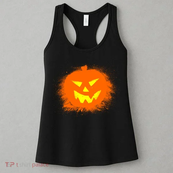 Halloween Pumpkin Jack O Lantern Splatter Women's Tank Top