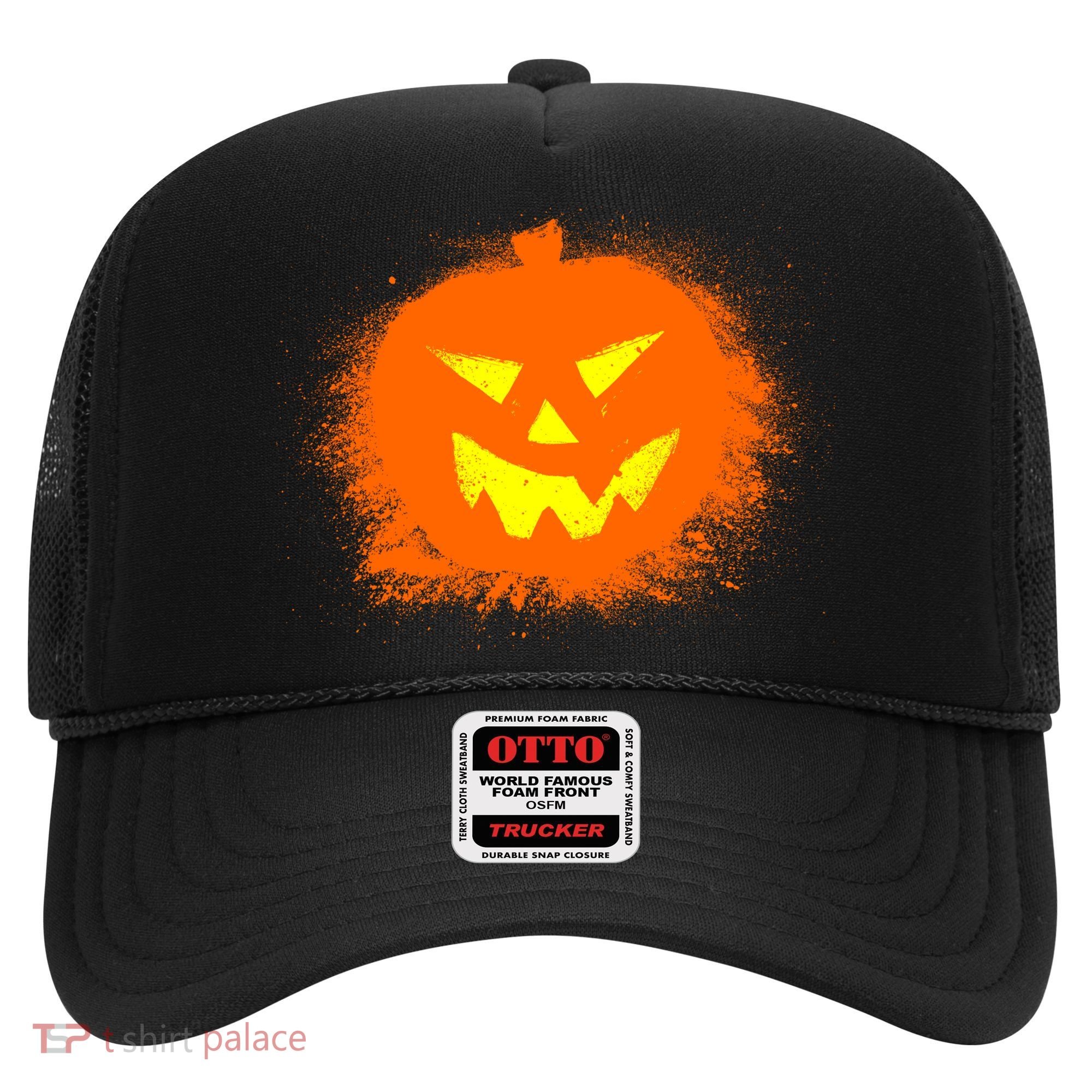 Halloween Pumpkin Jack O Lantern Splatter Hat