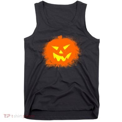 Halloween Pumpkin Jack O Lantern Splatter Tank Top