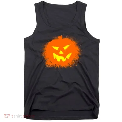 Halloween Pumpkin Jack O Lantern Splatter Tank Top