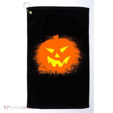Halloween Pumpkin Jack O Lantern Splatter Golf Towel