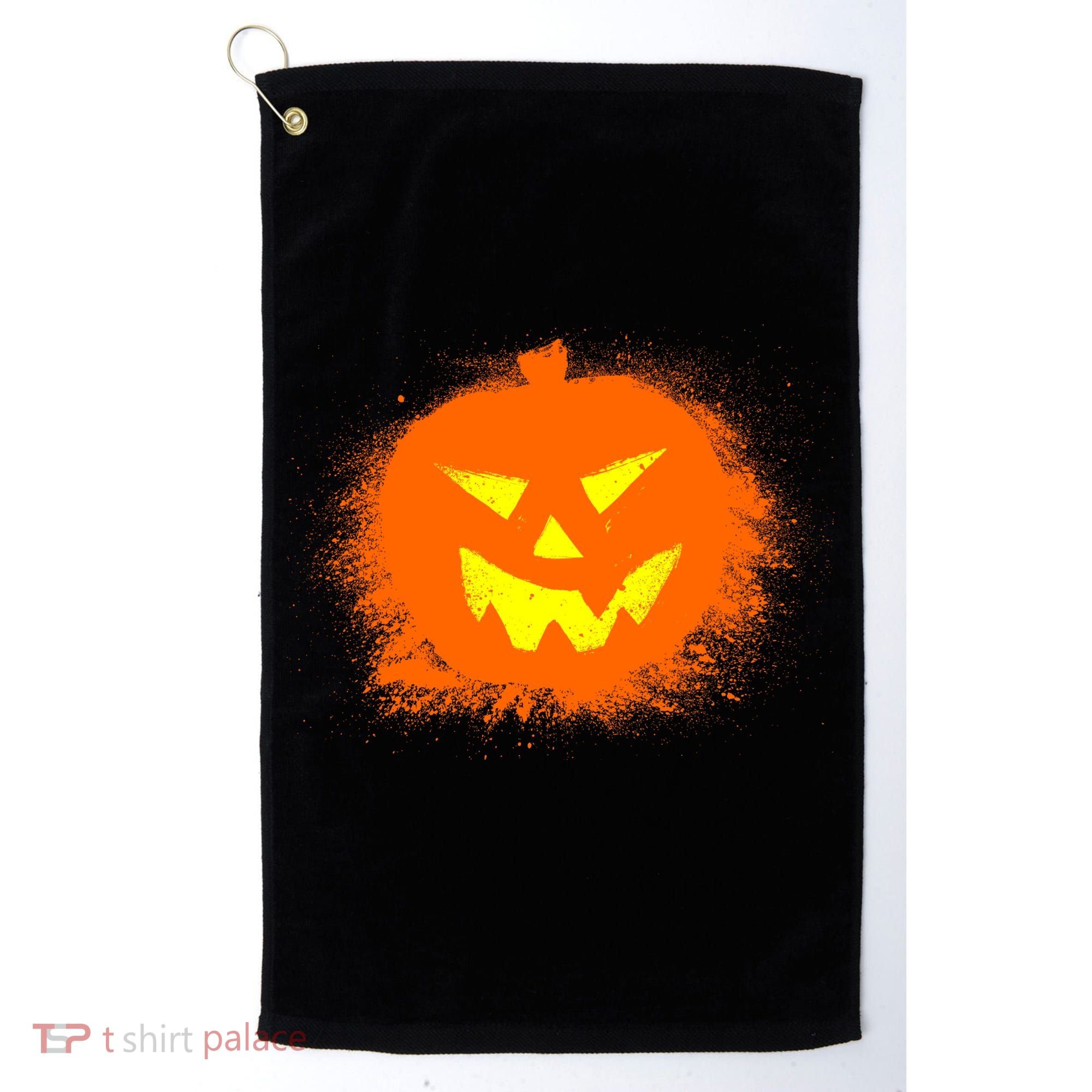 Halloween Pumpkin Jack O Lantern Splatter Golf Towel