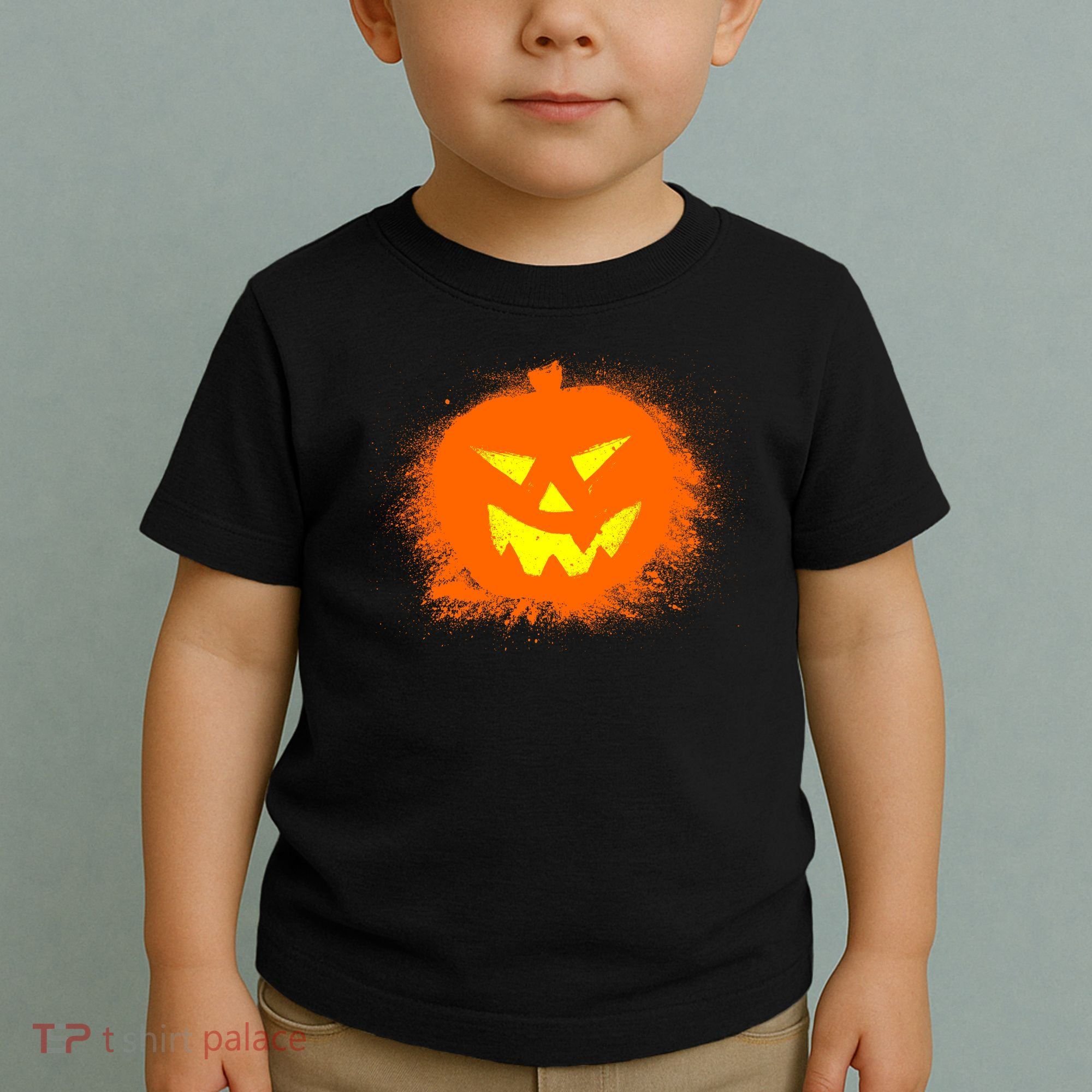 Halloween Pumpkin Jack O Lantern Splatter Toddler T-Shirt