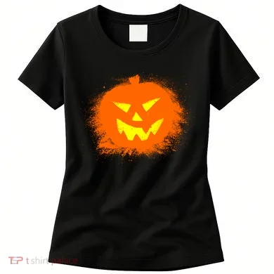 Halloween Pumpkin Jack O Lantern Splatter Women's T-Shirt
