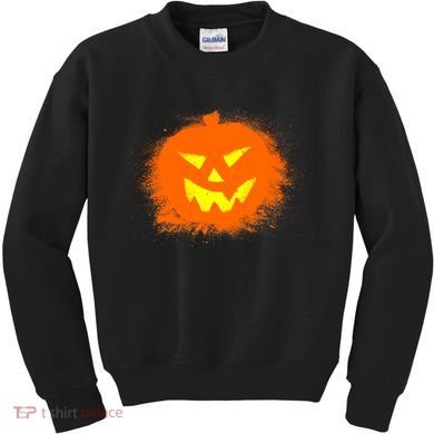 Halloween Pumpkin Jack O Lantern Splatter Kids Sweatshirt