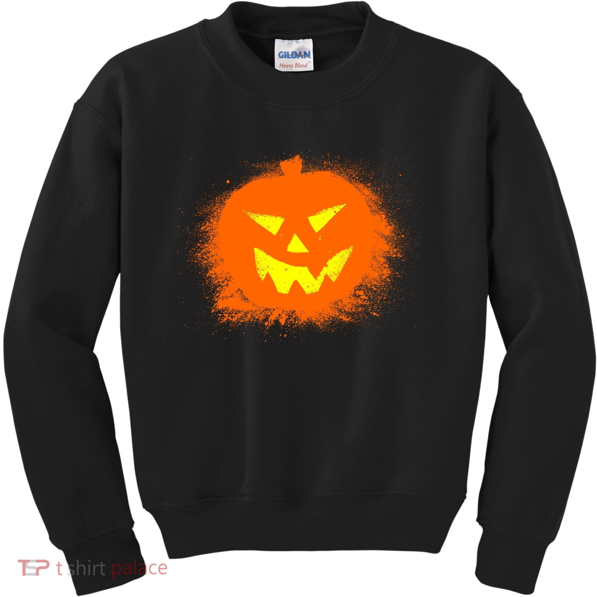 Halloween Pumpkin Jack O Lantern Splatter Kids Sweatshirt