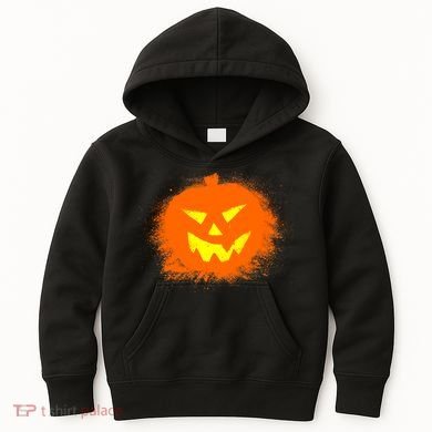 Halloween Pumpkin Jack O Lantern Splatter Kids Hoodie