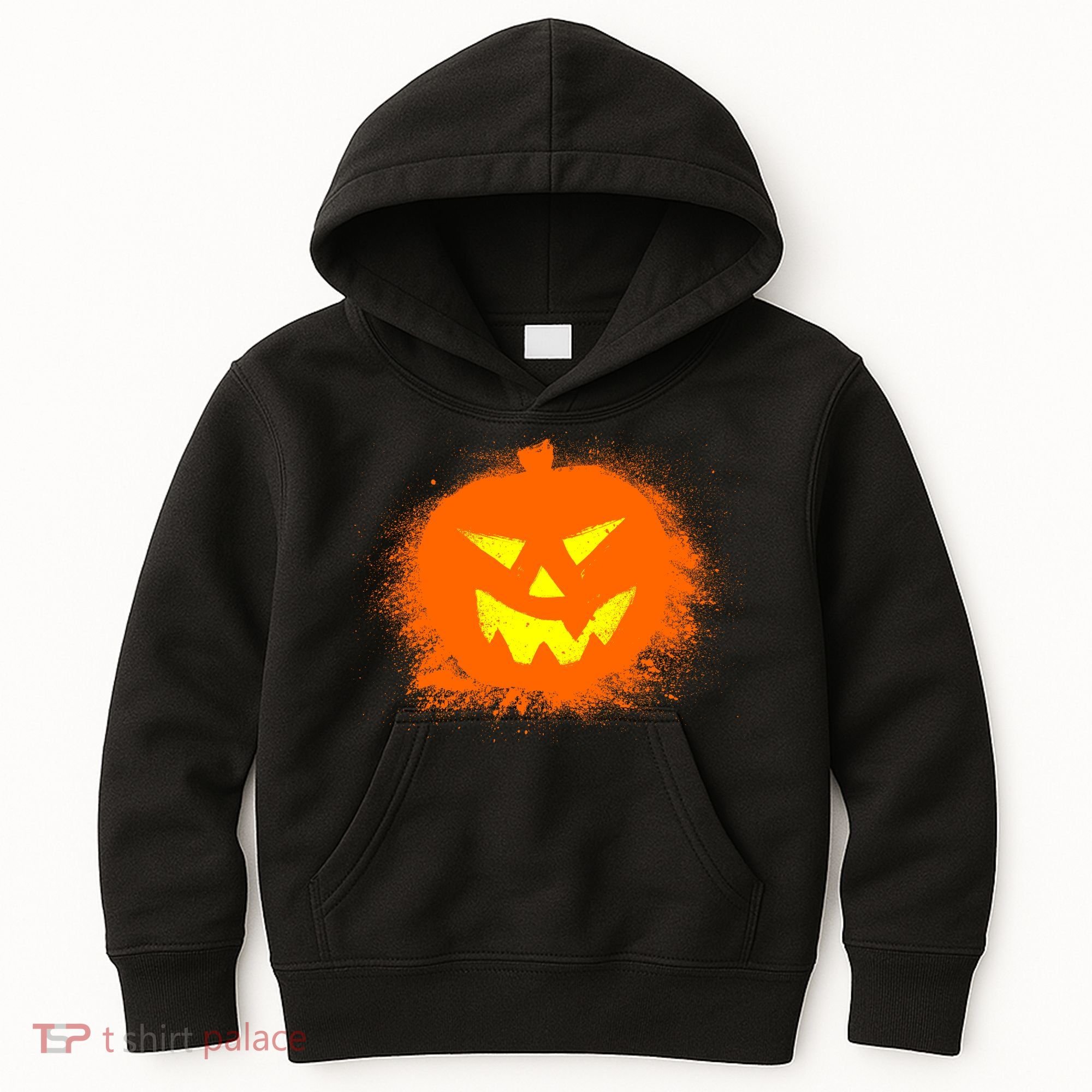Halloween Pumpkin Jack O Lantern Splatter Kids Hoodie