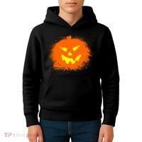 Halloween Pumpkin Jack O Lantern Splatter Kids Hoodie thumb 4
