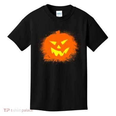 Halloween Pumpkin Jack O Lantern Splatter Kids T-Shirt