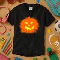 Halloween Pumpkin Jack O Lantern Splatter Kids T-Shirt thumb 3
