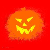 Halloween Pumpkin Jack O Lantern Splatter Santa Hat thumb 1