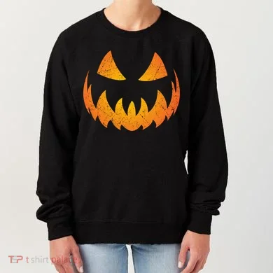 Halloween Pumpkin Jack O'Lantern Face Women's Sweatshirt