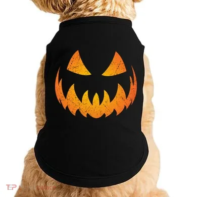 Halloween Pumpkin Jack O'Lantern Face Doggie Tank