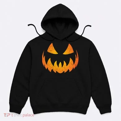 Halloween Pumpkin Jack O'Lantern Face Hoodie