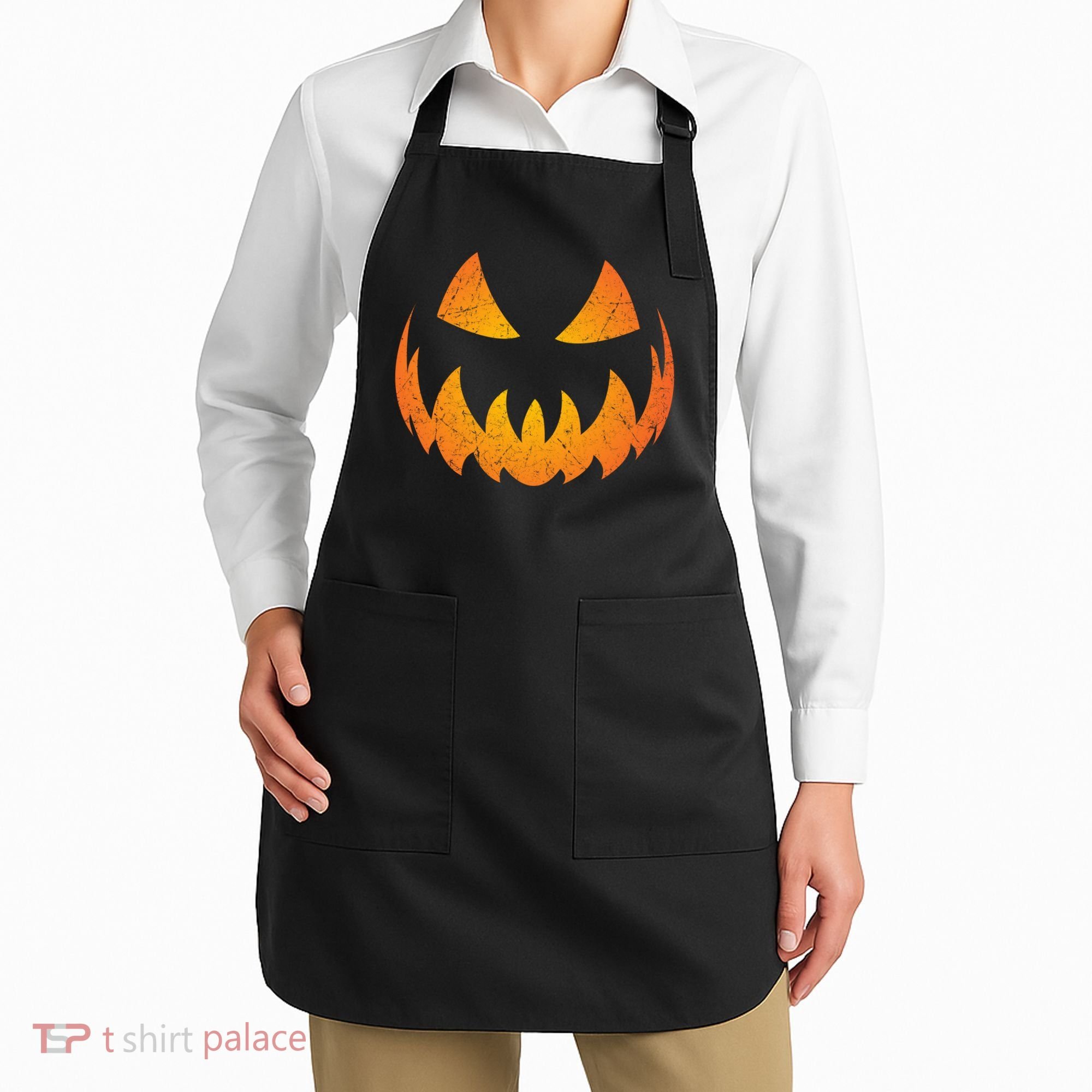 Halloween Pumpkin Jack O'Lantern Face Apron