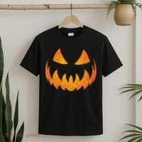 Halloween Pumpkin Jack O'Lantern Face T-Shirt thumb 2