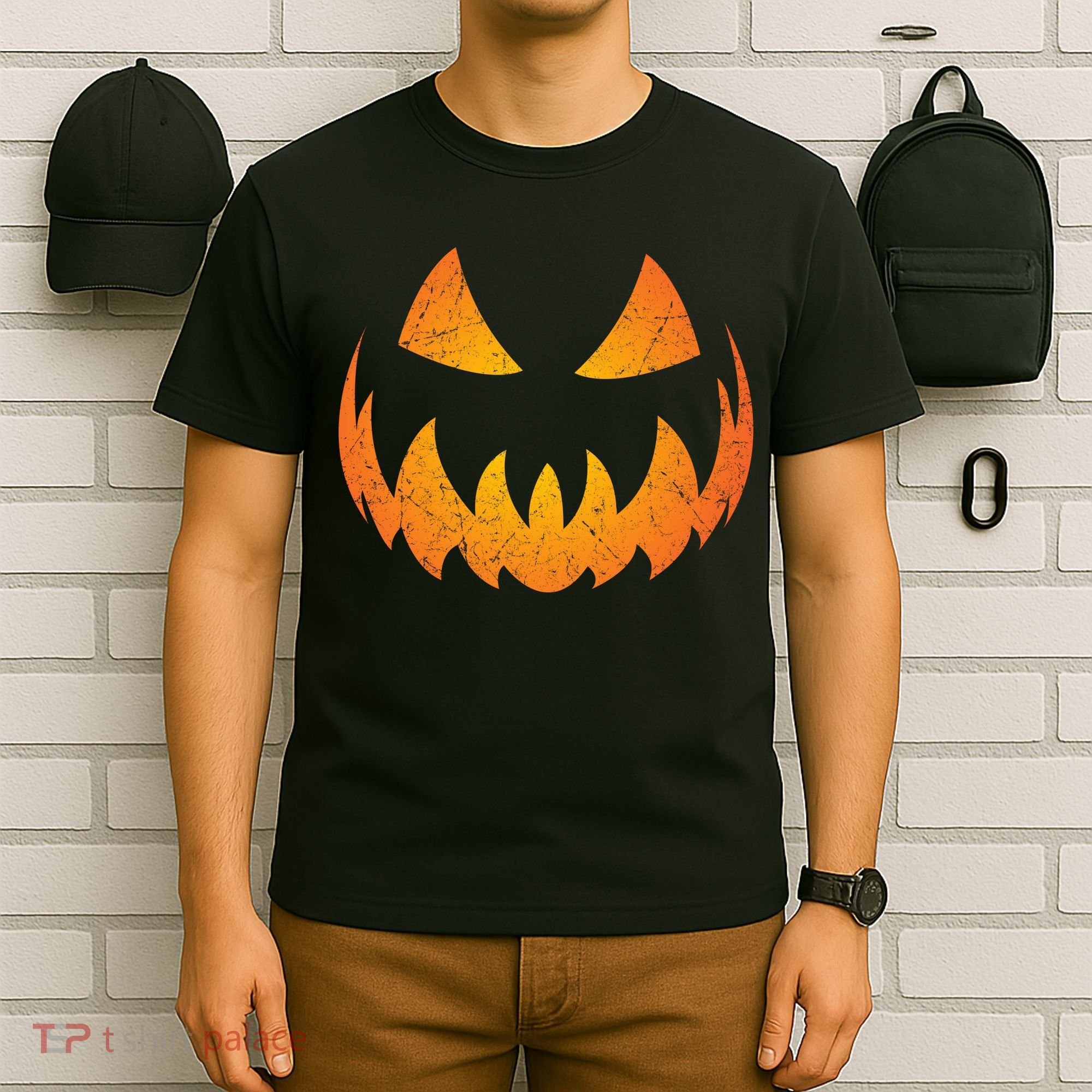 Halloween Pumpkin Jack O'Lantern Face T-Shirt