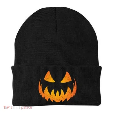 Halloween Pumpkin Jack O'Lantern Face Beanie