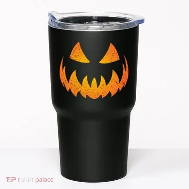 Halloween Pumpkin Jack O'Lantern Face Tumbler