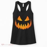 Halloween Pumpkin Jack O'Lantern Face Women's Tank Top thumb 0