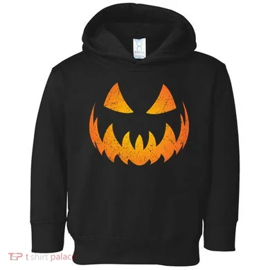 Halloween Pumpkin Jack O'Lantern Face Toddler Hoodie