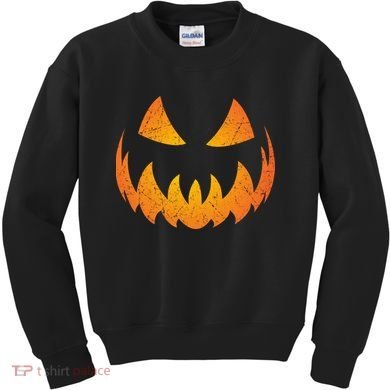Halloween Pumpkin Jack O'Lantern Face Kids Sweatshirt