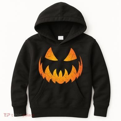 Halloween Pumpkin Jack O'Lantern Face Kids Hoodie