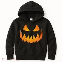Halloween Pumpkin Jack O'Lantern Face Kids Hoodie thumb 0