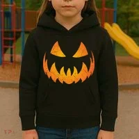 Halloween Pumpkin Jack O'Lantern Face Kids Hoodie thumb 3