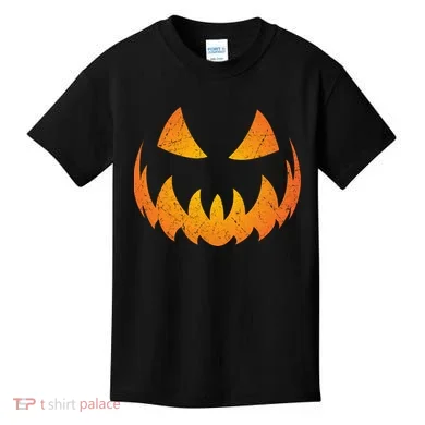Halloween Pumpkin Jack O'Lantern Face Kids T-Shirt